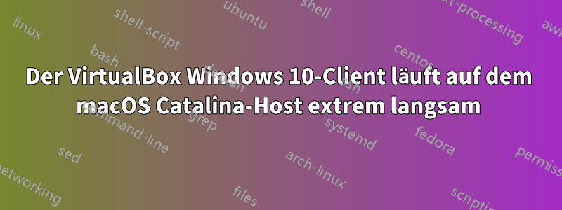 Der VirtualBox Windows 10-Client läuft auf dem macOS Catalina-Host extrem langsam