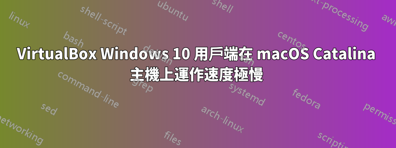 VirtualBox Windows 10 用戶端在 macOS Catalina 主機上運作速度極慢