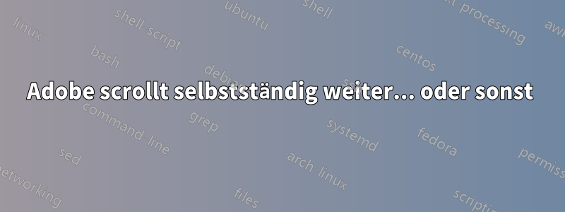 Adobe scrollt selbstständig weiter... oder sonst