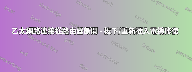 乙太網路連接從路由器斷開 - 拔下/重新插入電纜修復