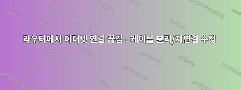 라우터에서 이더넷 연결 끊김 - 케이블 분리/재연결 수정
