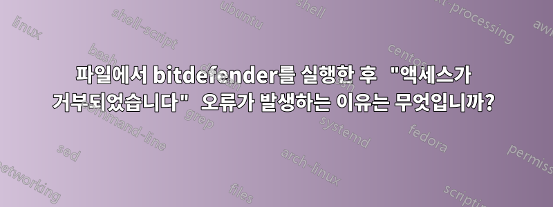 파일에서 bitdefender를 실행한 후 "액세스가 거부되었습니다" 오류가 발생하는 이유는 무엇입니까?