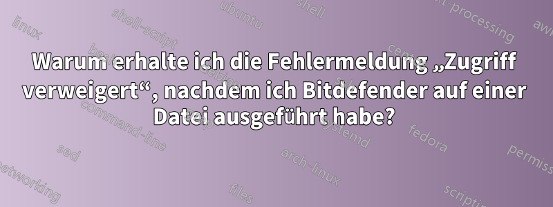 Warum erhalte ich die Fehlermeldung „Zugriff verweigert“, nachdem ich Bitdefender auf einer Datei ausgeführt habe?