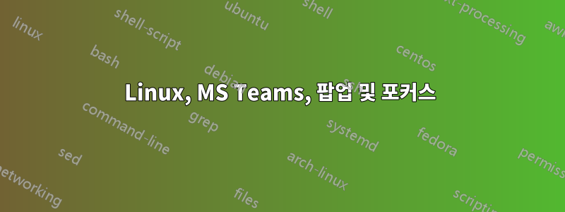 Linux, MS Teams, 팝업 및 포커스