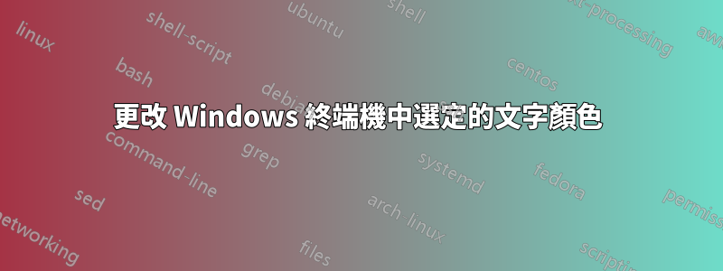 更改 Windows 終端機中選定的文字顏色