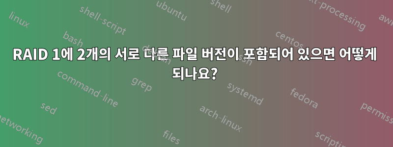 RAID 1에 2개의 서로 다른 파일 버전이 포함되어 있으면 어떻게 되나요?