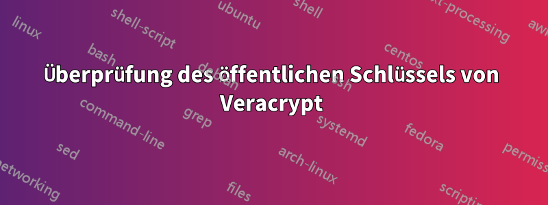 Überprüfung des öffentlichen Schlüssels von Veracrypt