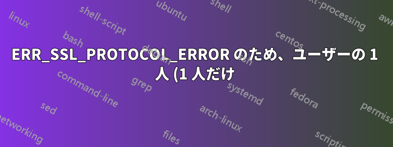 ERR_SSL_PROTOCOL_ERROR のため、ユーザーの 1 人 (1 人だけ) が Web サイトにアクセスできません
