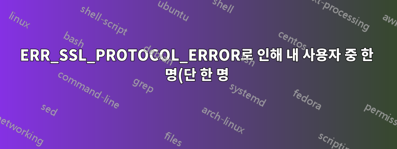 ERR_SSL_PROTOCOL_ERROR로 인해 내 사용자 중 한 명(단 한 명)이 내 웹사이트에 액세스할 수 없습니다.