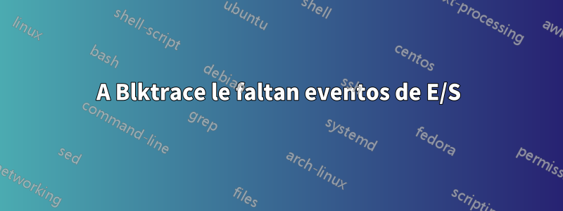 A Blktrace le faltan eventos de E/S