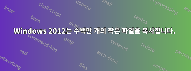Windows 2012는 수백만 개의 작은 파일을 복사합니다.