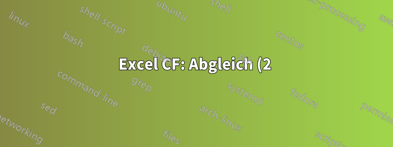 Excel CF: Abgleich (2) Textspalten, die gleich beginnen und unterschiedlich enden