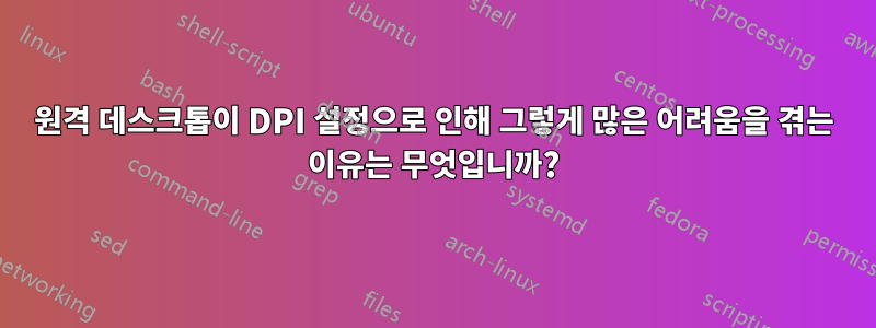 원격 데스크톱이 DPI 설정으로 인해 그렇게 많은 어려움을 겪는 이유는 무엇입니까?