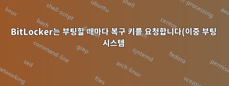 BitLocker는 부팅할 때마다 복구 키를 요청합니다(이중 부팅 시스템).