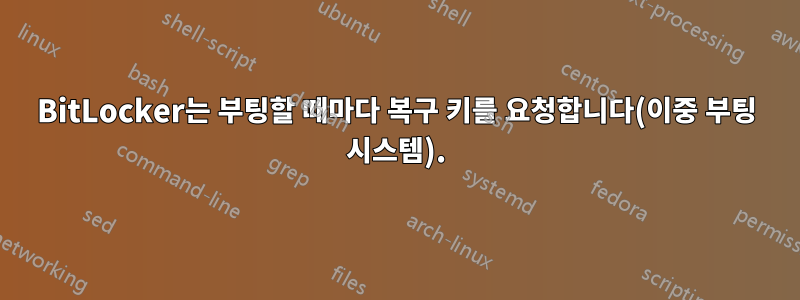 BitLocker는 부팅할 때마다 복구 키를 요청합니다(이중 부팅 시스템).