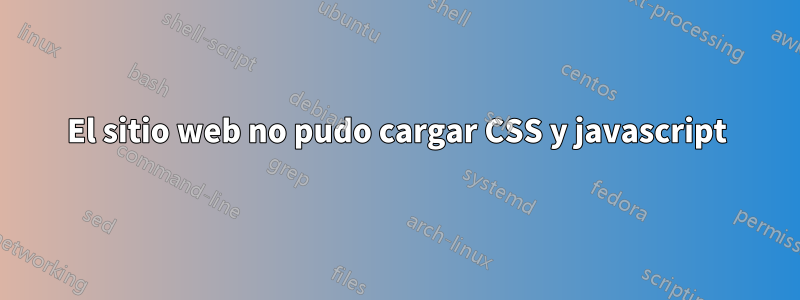 El sitio web no pudo cargar CSS y javascript