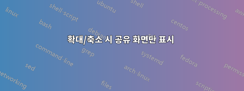 확대/축소 시 공유 화면만 표시