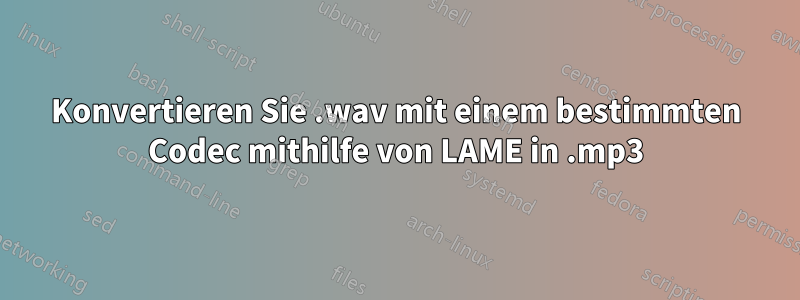 Konvertieren Sie .wav mit einem bestimmten Codec mithilfe von LAME in .mp3