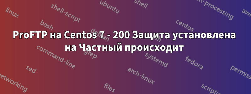 ProFTP на Centos 7 - 200 Защита установлена на Частный происходит