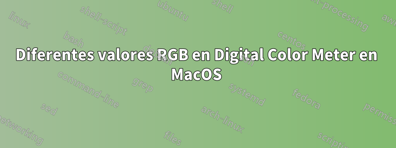 Diferentes valores RGB en Digital Color Meter en MacOS