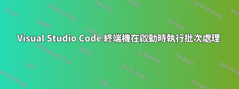 Visual Studio Code 終端機在啟動時執行批次處理