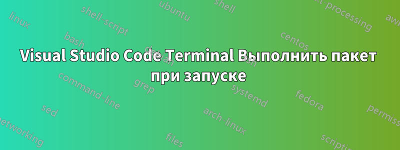 Visual Studio Code Terminal Выполнить пакет при запуске