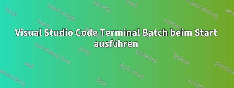 Visual Studio Code Terminal Batch beim Start ausführen