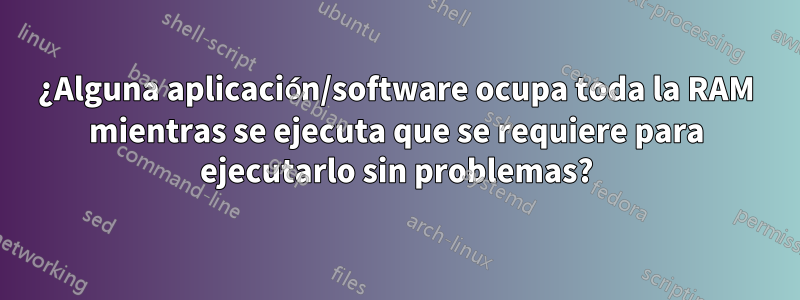 ¿Alguna aplicación/software ocupa toda la RAM mientras se ejecuta que se requiere para ejecutarlo sin problemas?