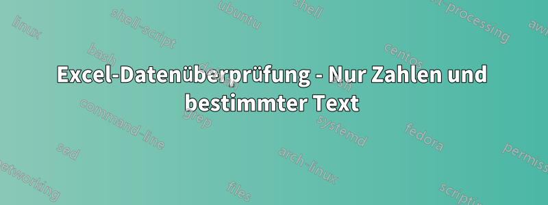 Excel-Datenüberprüfung - Nur Zahlen und bestimmter Text