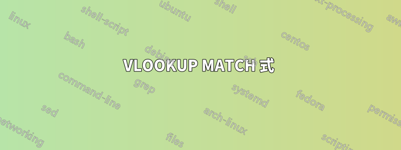 VLOOKUP MATCH 式