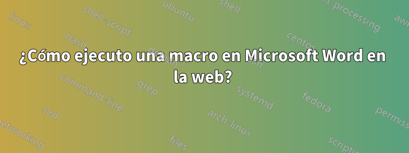 ¿Cómo ejecuto una macro en Microsoft Word en la web?