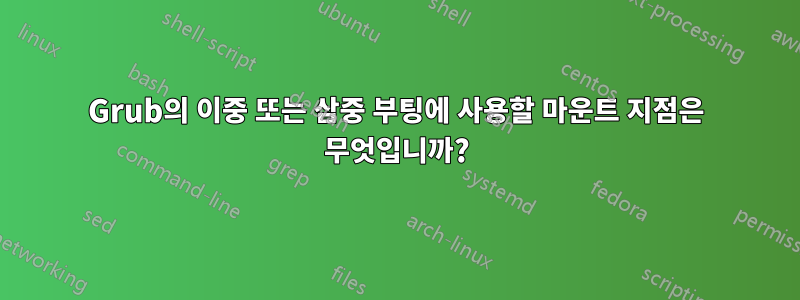 Grub의 이중 또는 삼중 부팅에 사용할 마운트 지점은 무엇입니까?