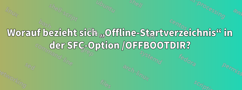 Worauf bezieht sich „Offline-Startverzeichnis“ in der SFC-Option /OFFBOOTDIR?