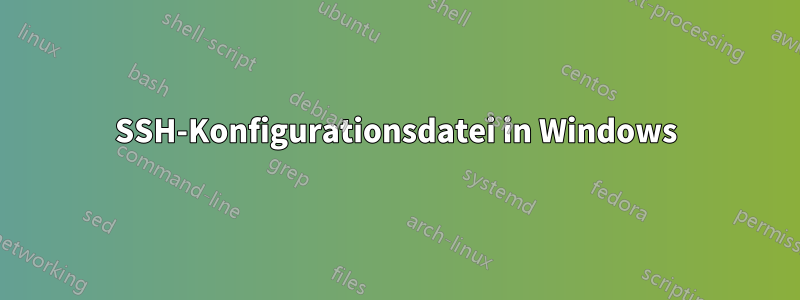 SSH-Konfigurationsdatei in Windows