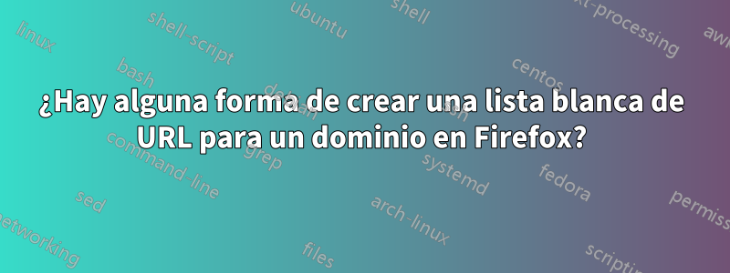 ¿Hay alguna forma de crear una lista blanca de URL para un dominio en Firefox?