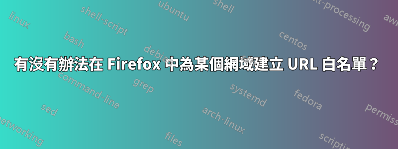 有沒有辦法在 Firefox 中為某個網域建立 URL 白名單？
