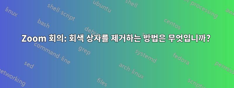 Zoom 회의: 회색 상자를 제거하는 방법은 무엇입니까?