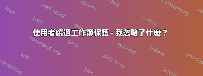 使用者繞過工作簿保護 - 我忽略了什麼？