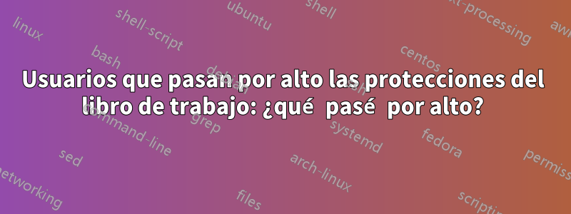 Usuarios que pasan por alto las protecciones del libro de trabajo: ¿qué pasé por alto?