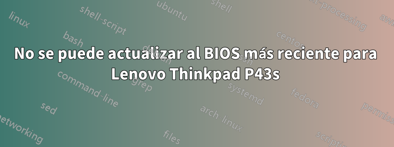 No se puede actualizar al BIOS más reciente para Lenovo Thinkpad P43s