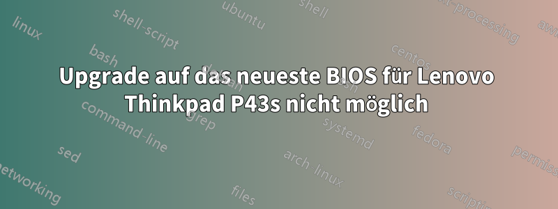 Upgrade auf das neueste BIOS für Lenovo Thinkpad P43s nicht möglich