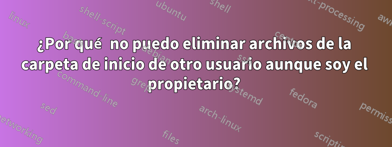 ¿Por qué no puedo eliminar archivos de la carpeta de inicio de otro usuario aunque soy el propietario?