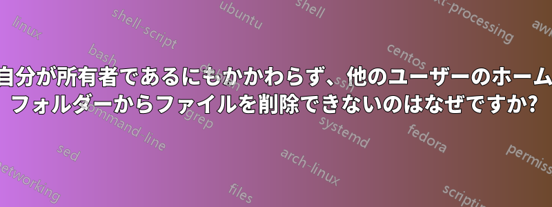 自分が所有者であるにもかかわらず、他のユーザーのホーム フォルダーからファイルを削除できないのはなぜですか?