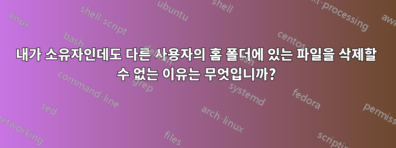 내가 소유자인데도 다른 사용자의 홈 폴더에 있는 파일을 삭제할 수 없는 이유는 무엇입니까?