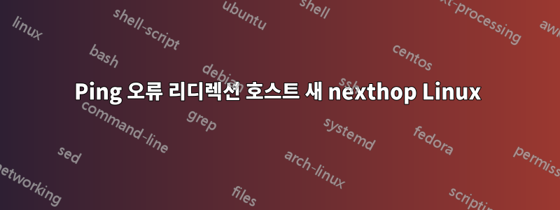 Ping 오류 리디렉션 호스트 새 nexthop Linux