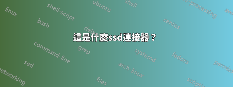 這是什麼ssd連接器？