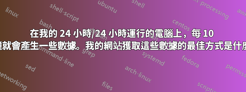 在我的 24 小時/24 小時運行的電腦上，每 10 分鐘就會產生一些數據。我的網站獲取這些數據的最佳方式是什麼？