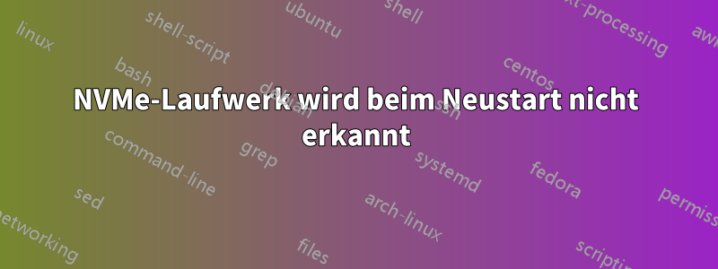 NVMe-Laufwerk wird beim Neustart nicht erkannt