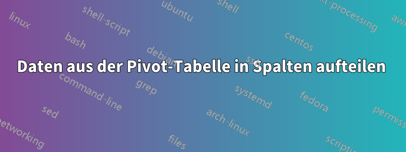 Daten aus der Pivot-Tabelle in Spalten aufteilen