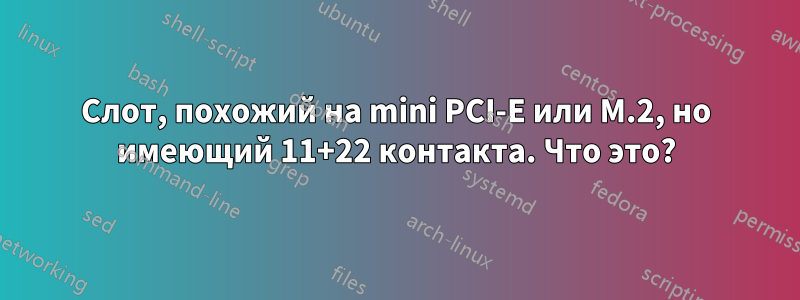 Слот, похожий на mini PCI-E или M.2, но имеющий 11+22 контакта. Что это?